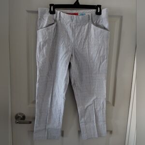 Anthropologie Cartonnier Charlie Trousers Grey And White Stripe Size 8